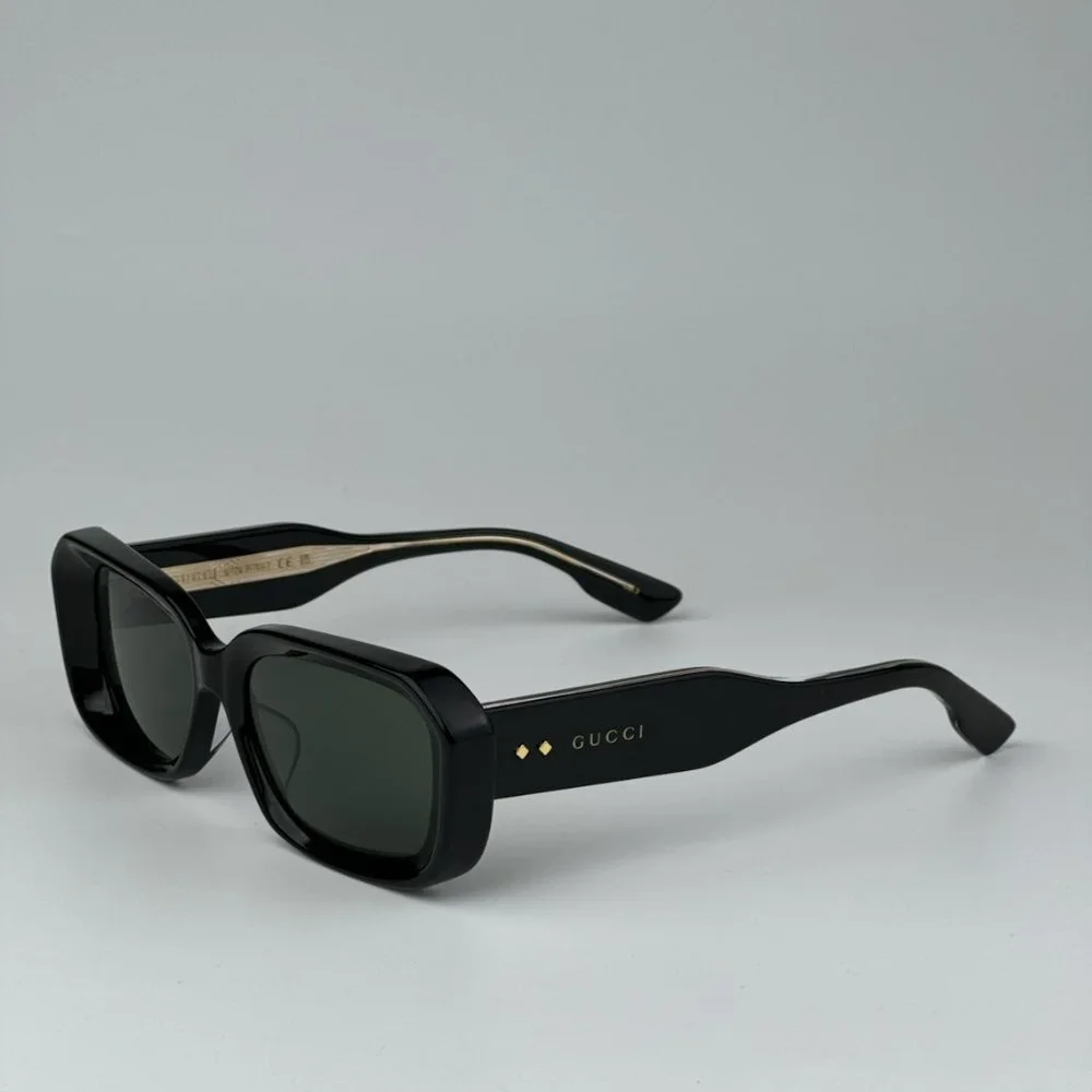 Gucci GG1531SK 001 BRAND NEW Sunglasses Black Grey Unisex Rectangle
